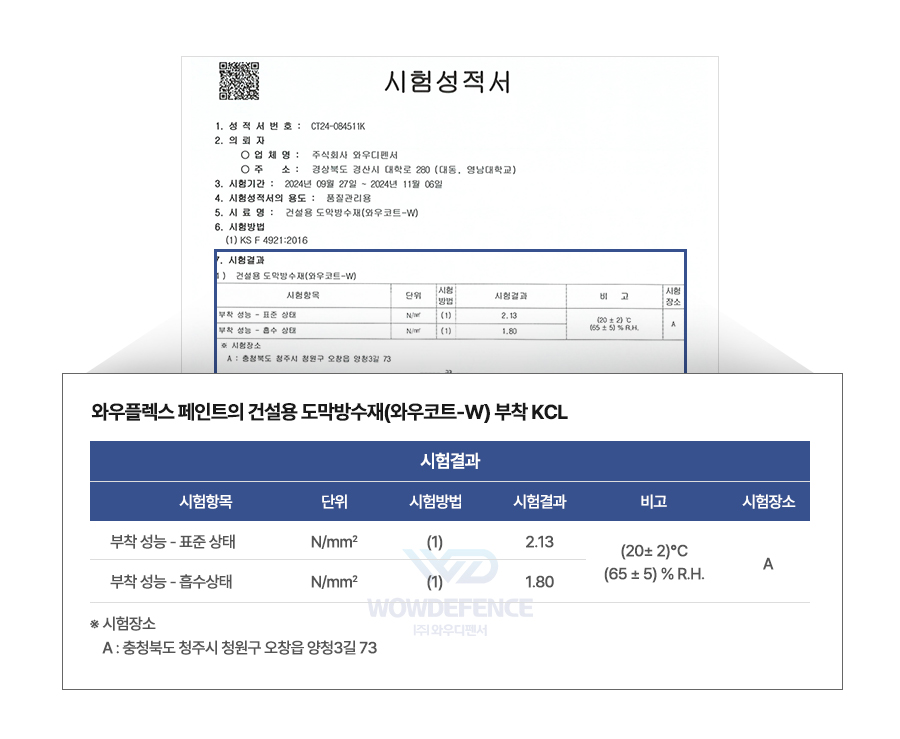 시험성적서 결과